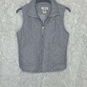 Peach Love | Blue Striped Quilted Zip Up Vest